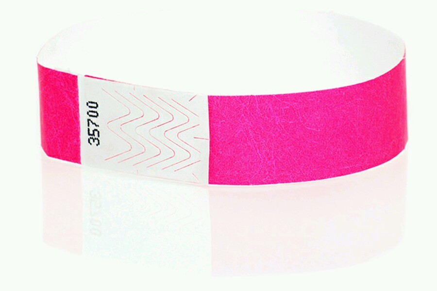 300 3/4" NEON PINK TYVEK WRISTBANDS,  PAPER WRISTBANDS, WRISTBANDS FOR EVENTS