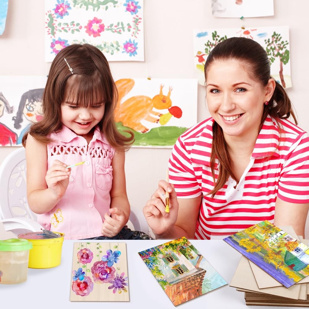 24 Pack Basswood Sheets 4 x 6 x 1/16 Inch Thin Plywood Wood Sheets Unfinished Wo