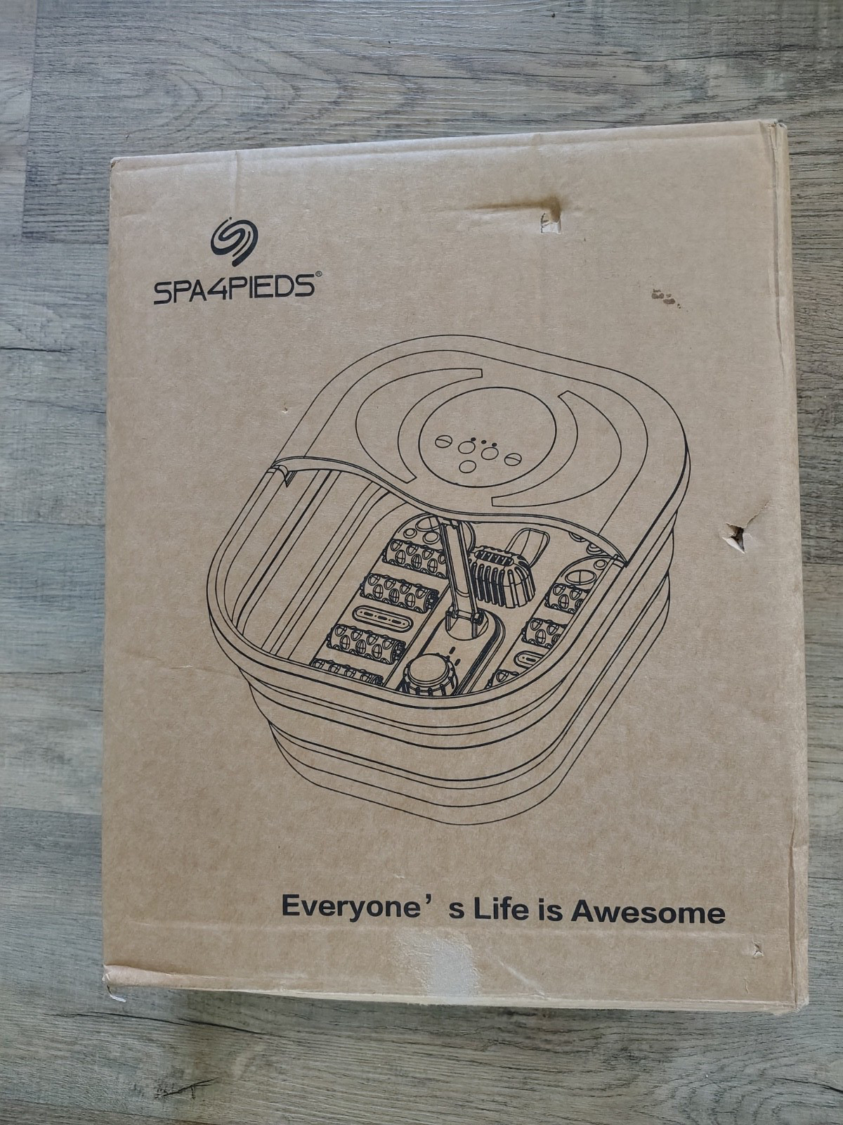 SPA4PIEDS Collapsible Heated Foot Spa w/ Bubble & Red Light Temperature Control