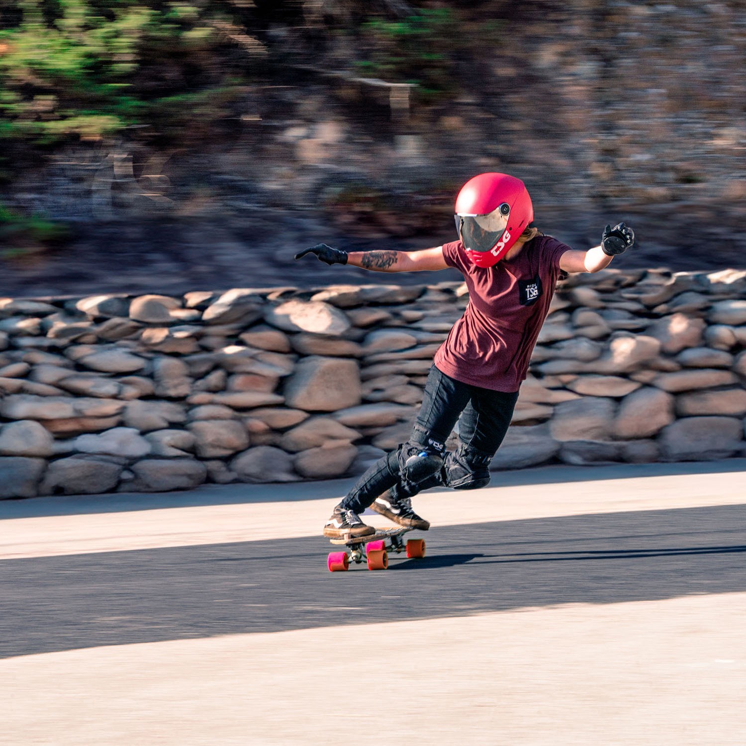 TSG Pass 2.0 Full Face Helmet , Downhill Skateboarding, M (56-58 cm), Black