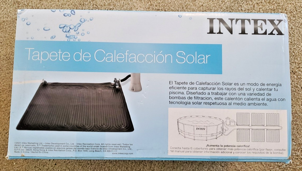 Intex Solar Pool Water Heater Mat 47" x 47" Gallon Above Ground - Black