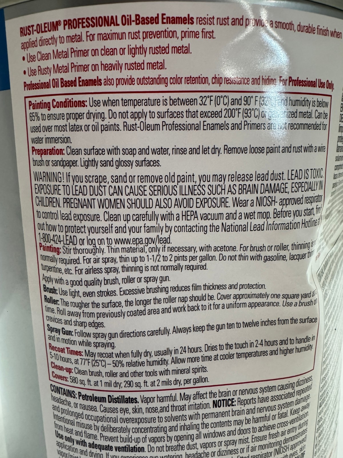 RustOleum Oil Based Paint High Performance Protective Enamel Safety Blue 7524402