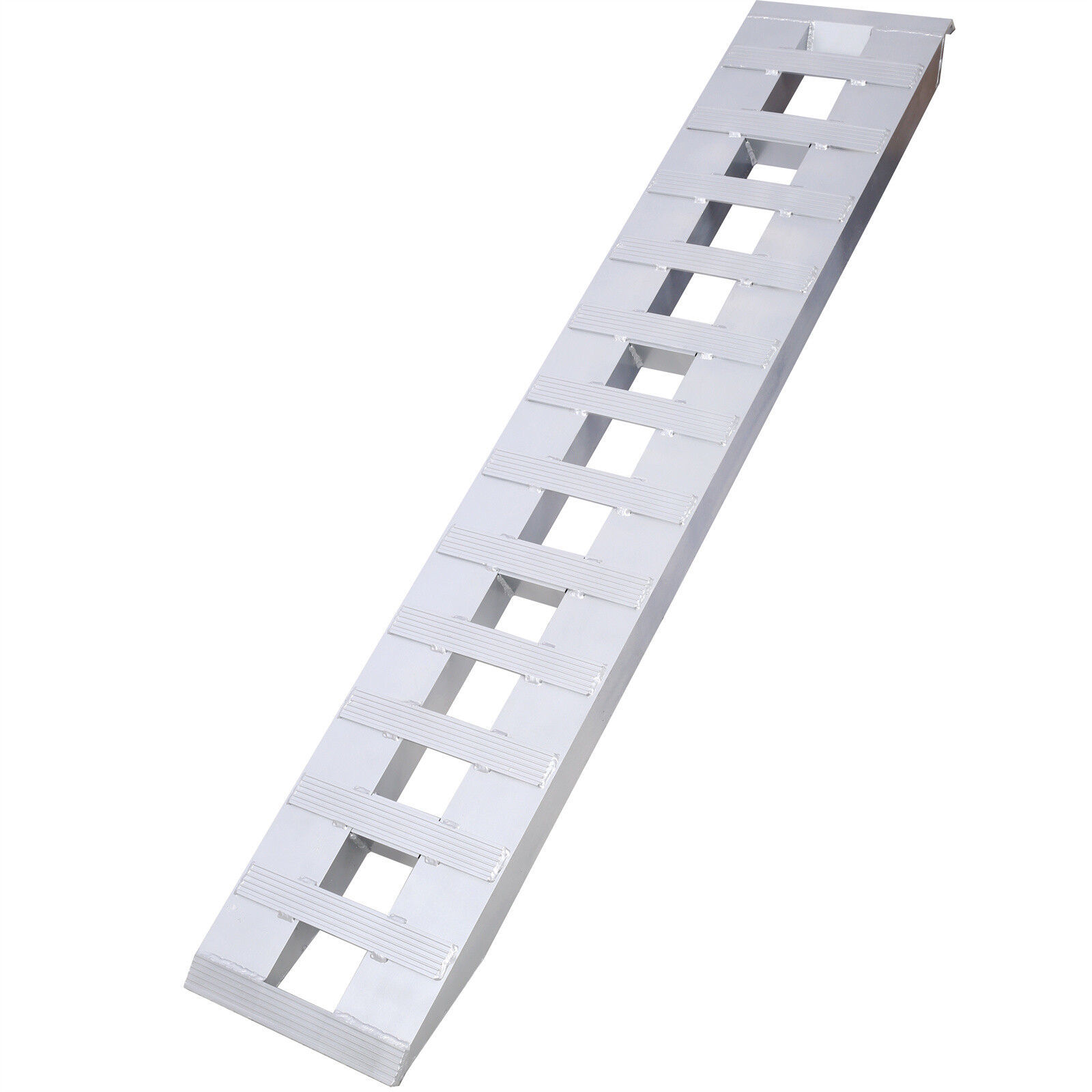 Universal 2pcs Aluminum Loading Ramp 6600 LBS Capacity w/ Top Hook Attaching End