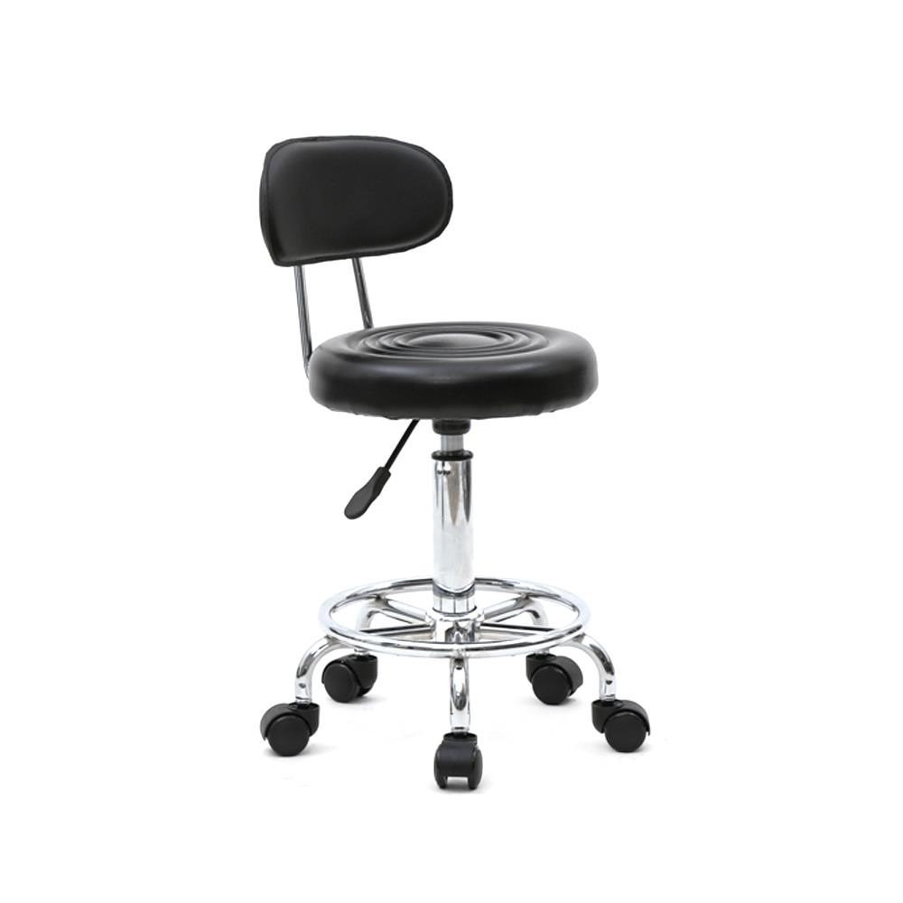 Adjustable Hydraulic Rolling Swivel Salon Stool Chair with Wheels and Backrest