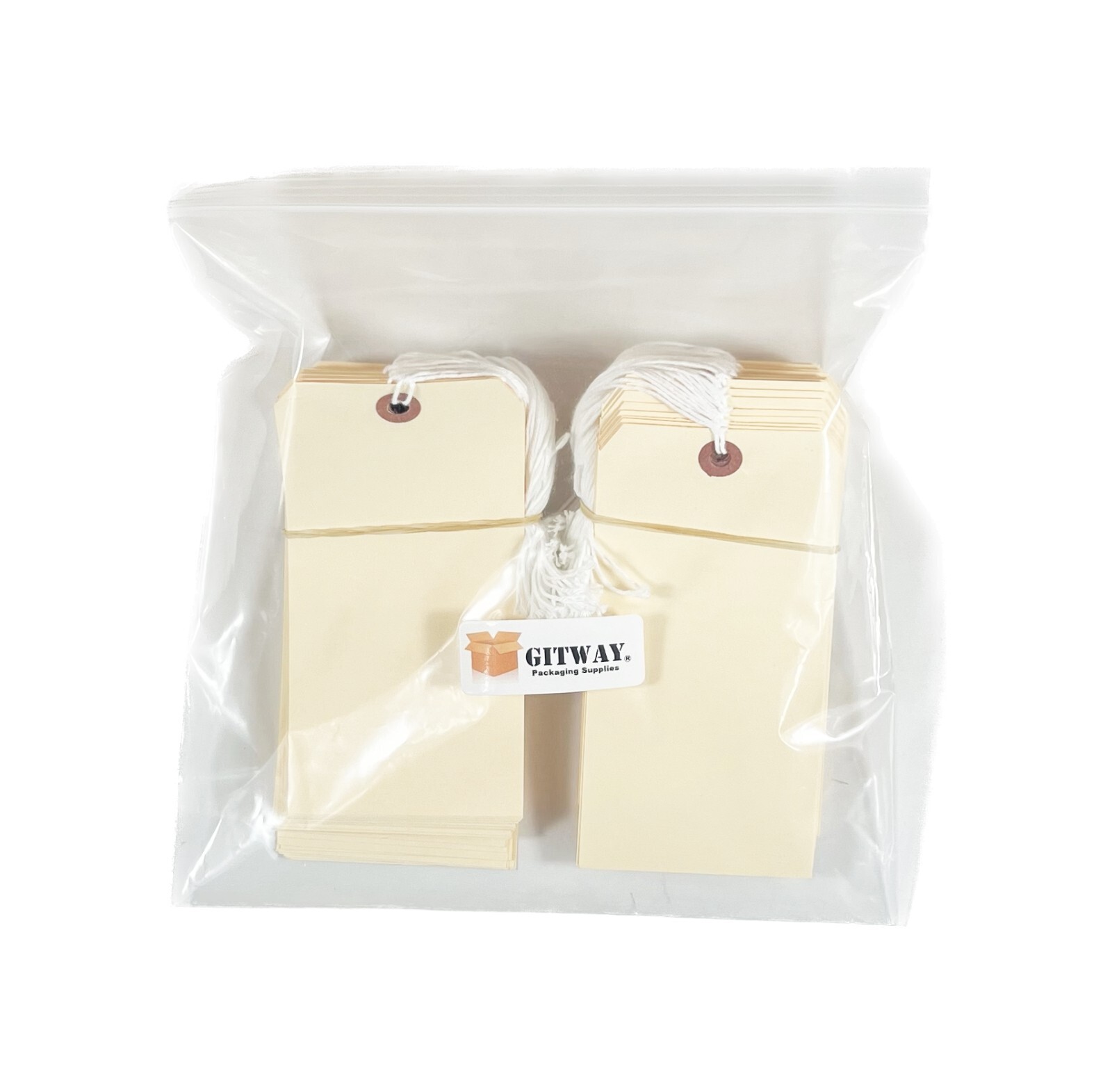 100 pcs 6 1/4" x 3 1/8" Size 8 Manila XL Large Pre-Strung Price Tags with String