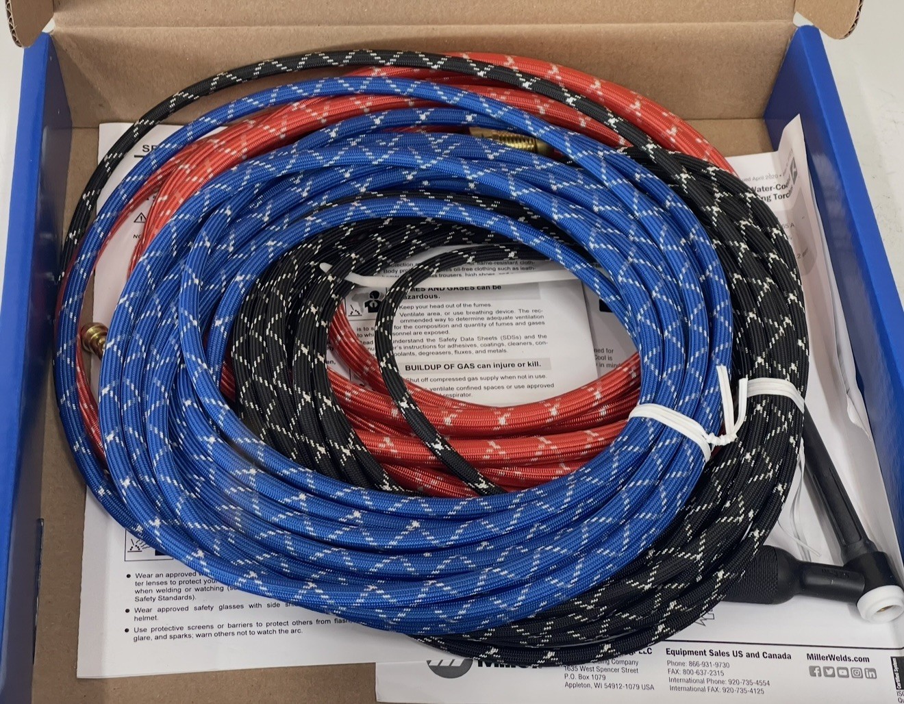 MILLER Weldcraft W-375 Super Cool TIG Torch Kit 25' Braided Rubber 301253025