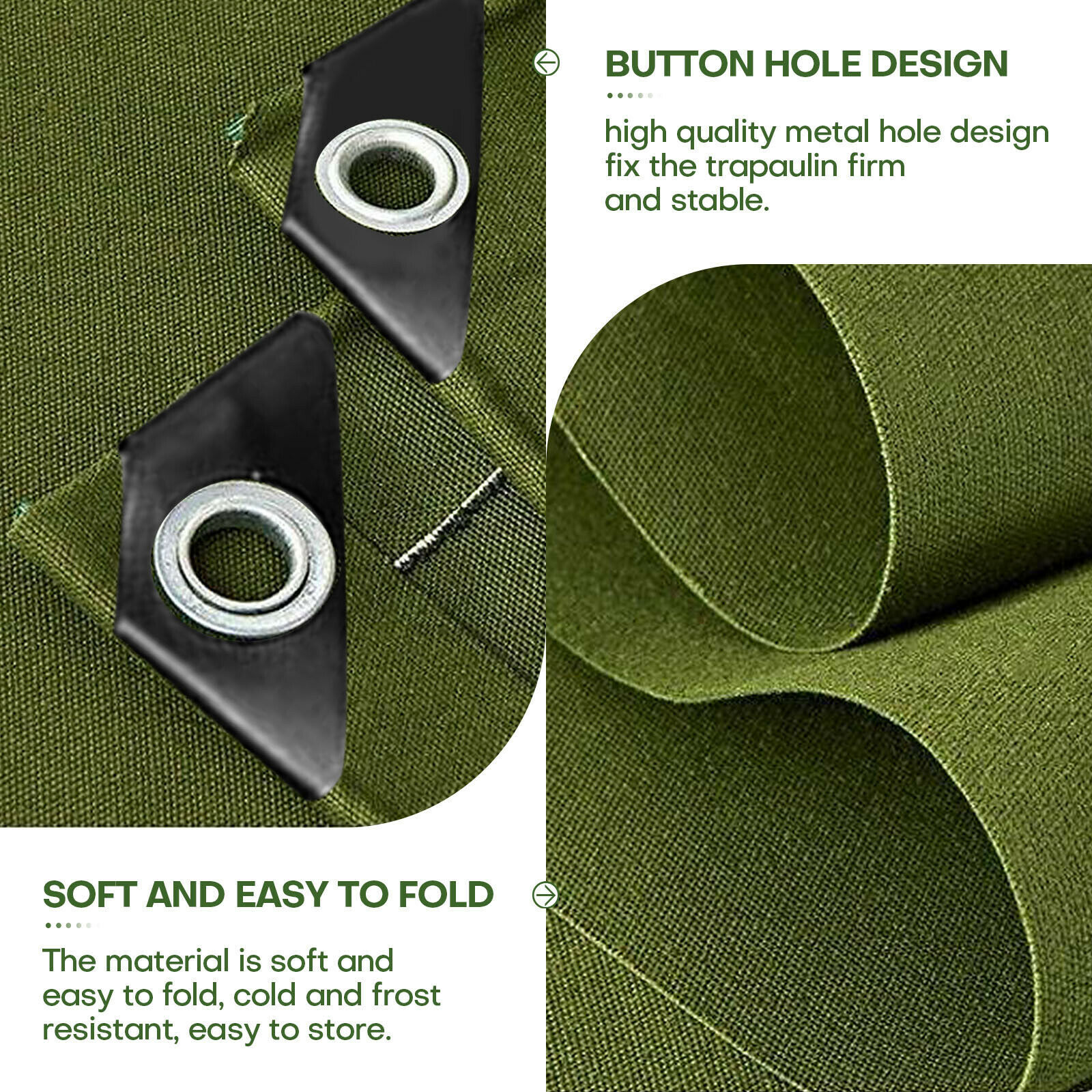 Heavy Duty Waterproof Canvas Tarp 16 Oz Cotton Canvas Tarpaulin Cover Tent Green
