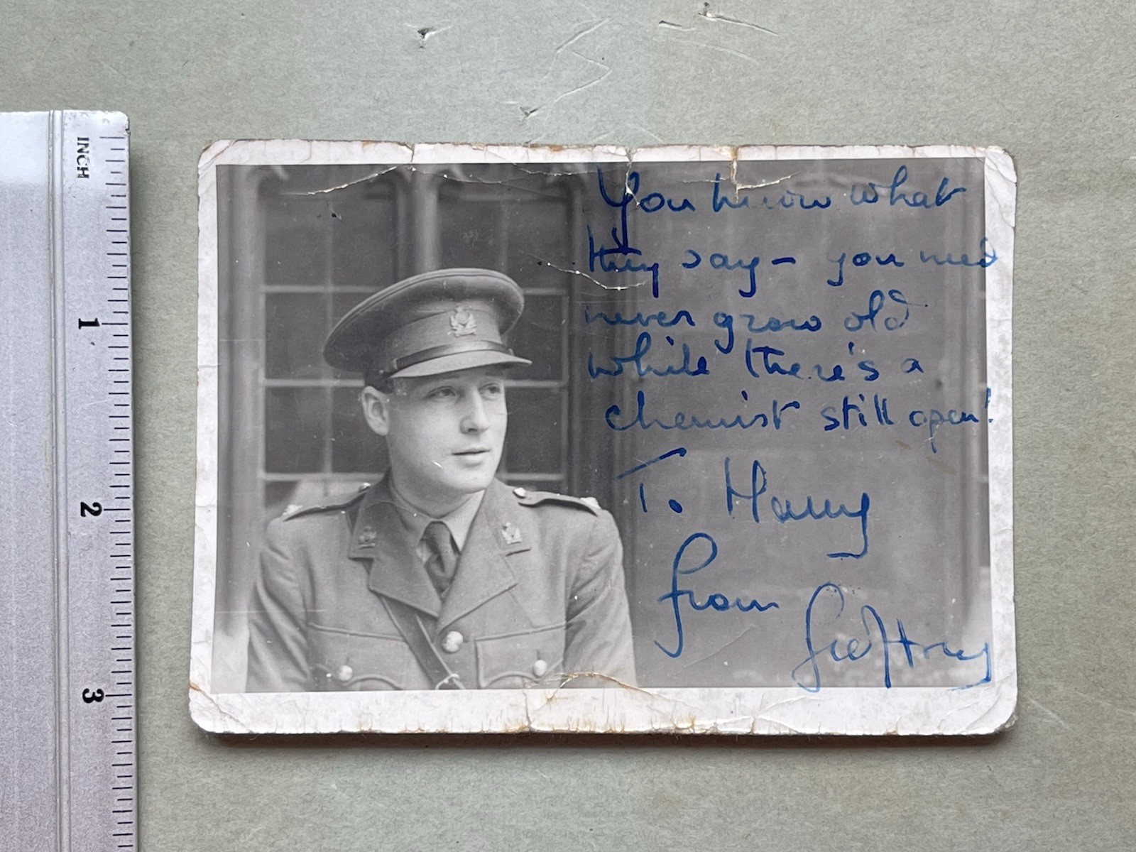 Original WW1 Named British Army Officer Photograph Interesting Annotation