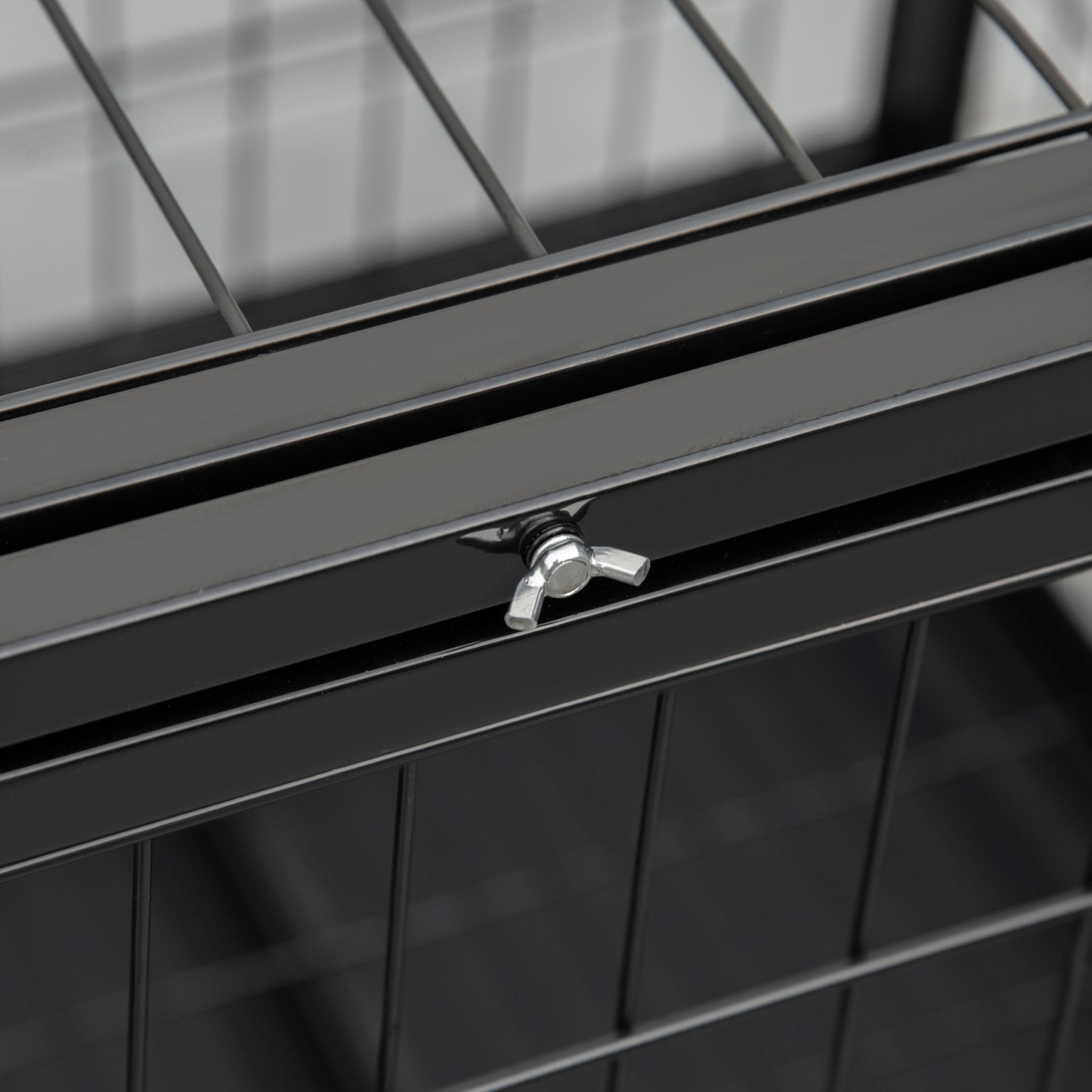 36" Heavy Duty Dog Crate with Tray Lockable Wheels Double Door Medium Large Dogs