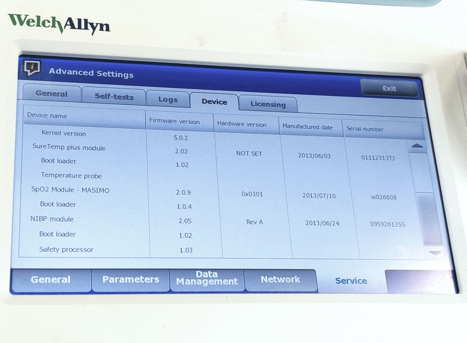Welch Allyn Connex Vital Signs Monitor 6000 65MTXX, Masimo SpO2, WIFI EMR
