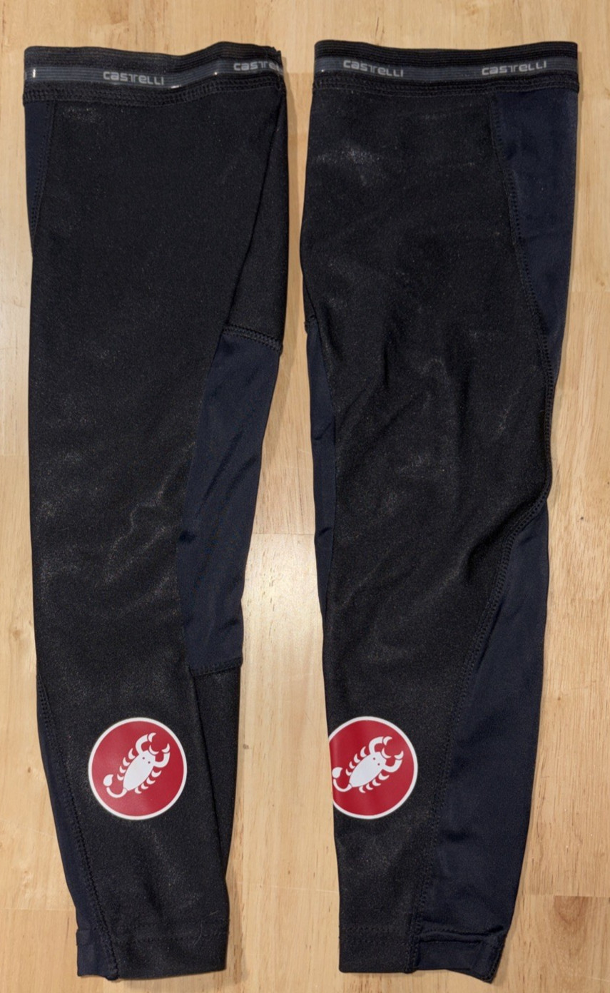 Castelli Unisex Medium Weight Arm Warmers Black Breathable SPF 50 Gripper Tops
