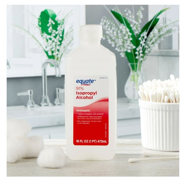 (4 Pack ) Antiseptic 91% Isopropyl Rubbing Alcohol Antibacterial 16 Oz