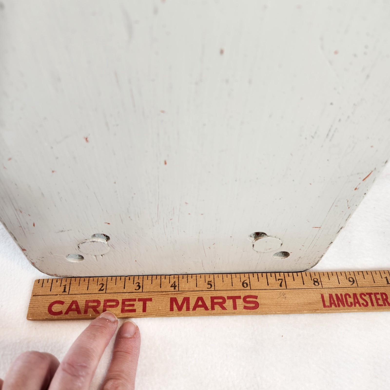 Rustic Chippy White Distressed Painted Wooden Tall Stool Seat Euro Farmhouse