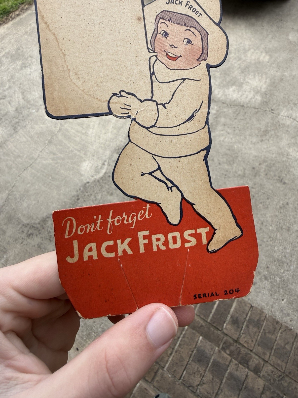 Jack Frost Bottle Insert/topper Soda Advertising Cardstock