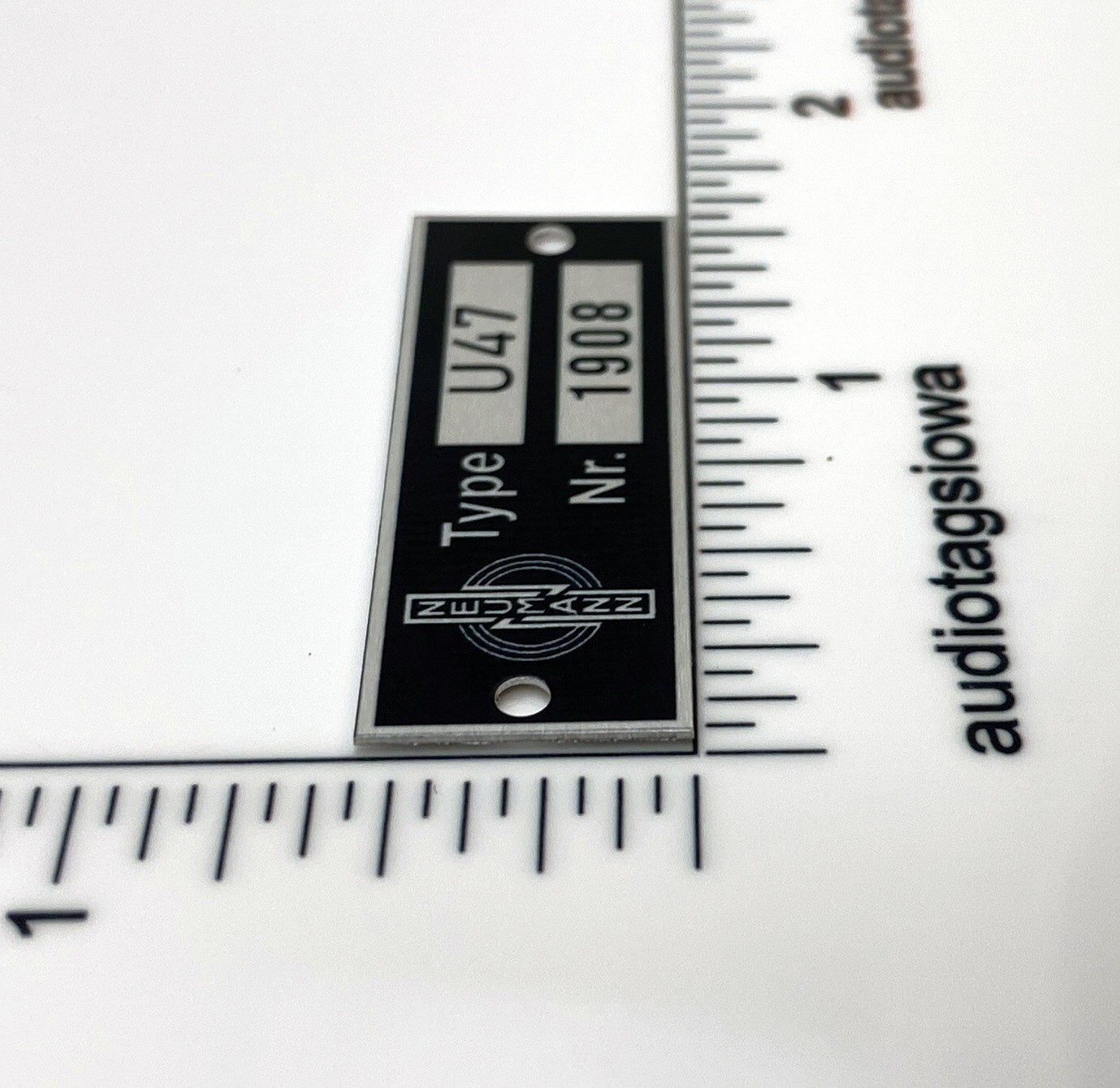 Neumann Badge Logo for U47 Microphone - Custom Made Aluminum