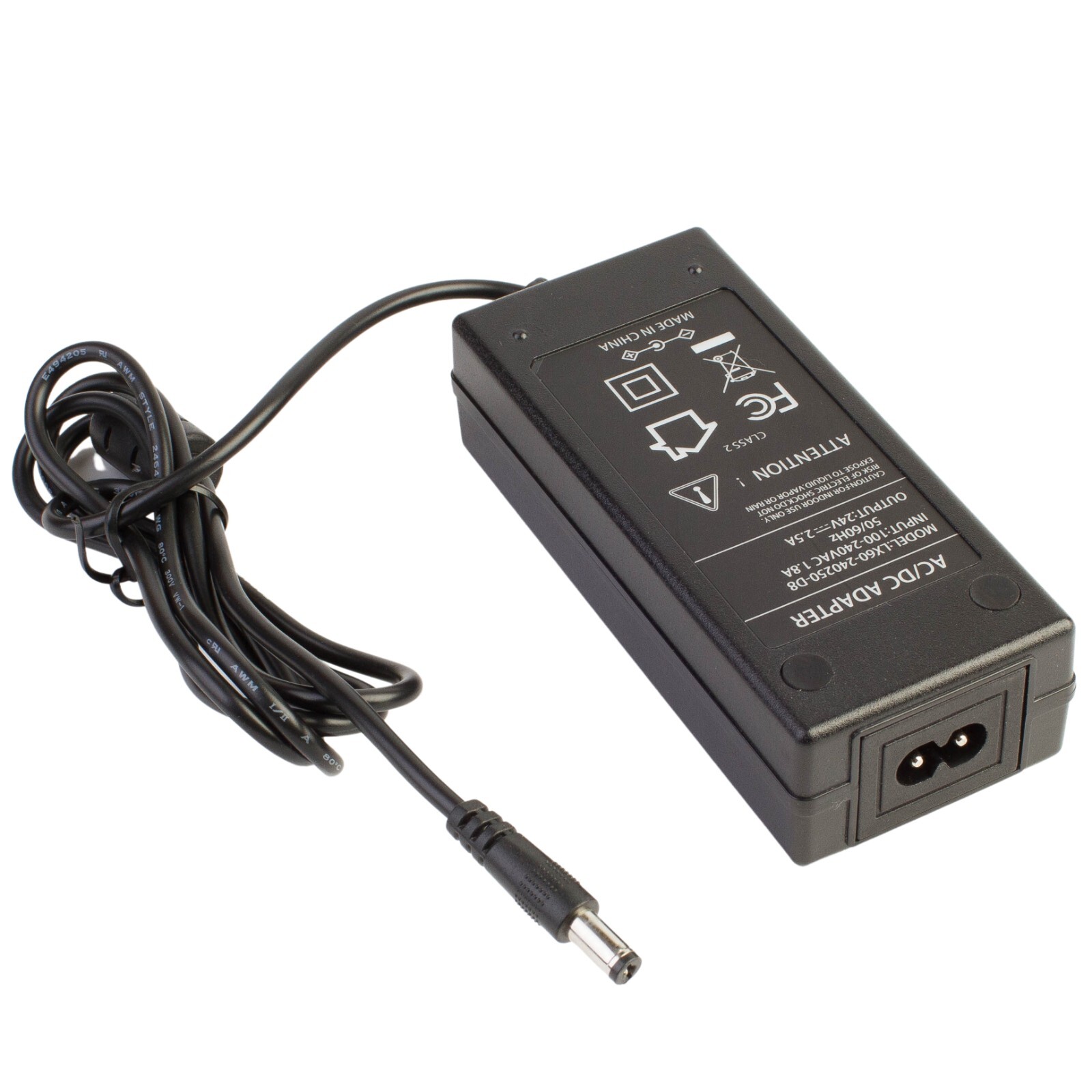 24v 2.5A Power Supply Adapter 60w AC 100 to DC 24v 5.5 x 2.1mm plug