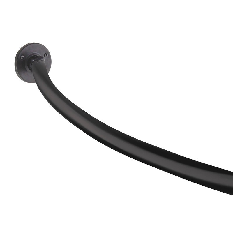 Rust-Proof Curved Rotating Shower Rod Adjustable Elbow Room 45-72 Inch New