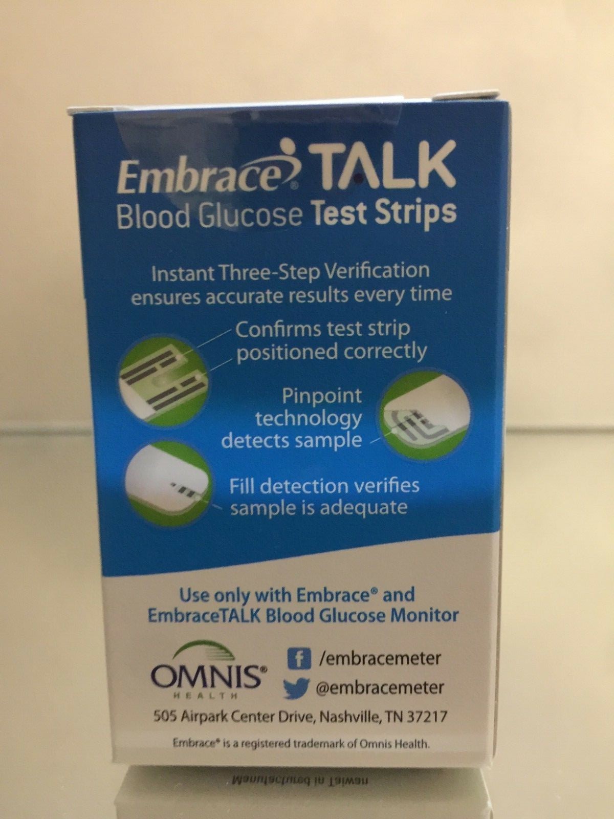 Embrace TALK Blood Glucose Test Strips 1000 Qty. Exp 11/22/24. Free shipping