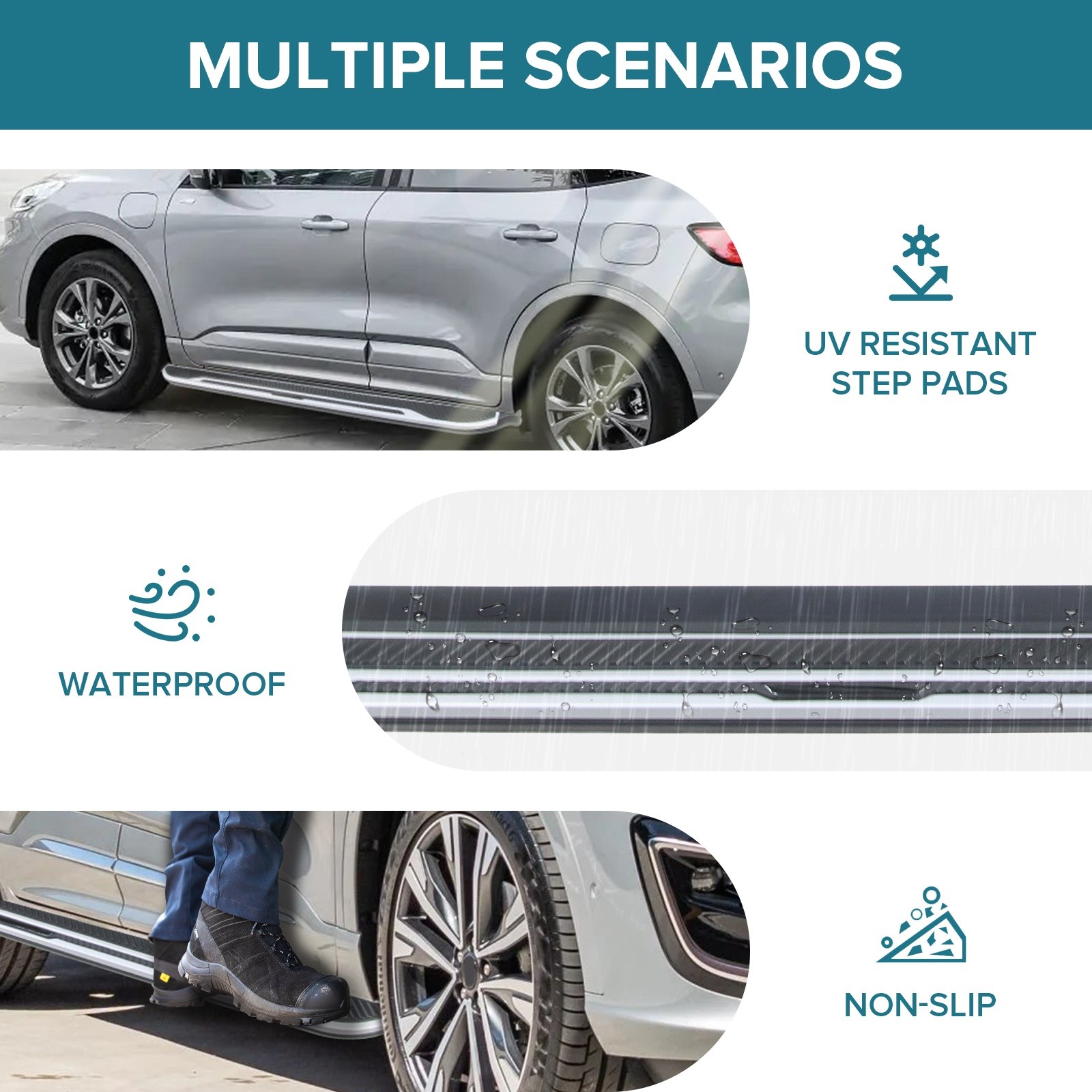 Running Boards Side Step Pedal Nerf Bar Fits For 2020-2025 Ford Escape