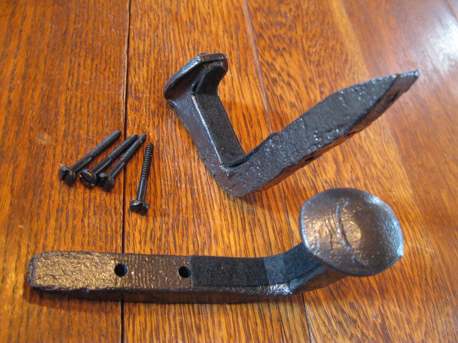 Railroad Spike Gun Rack hooks wall mount, shotgun, rifle, decorative hook-BLACK