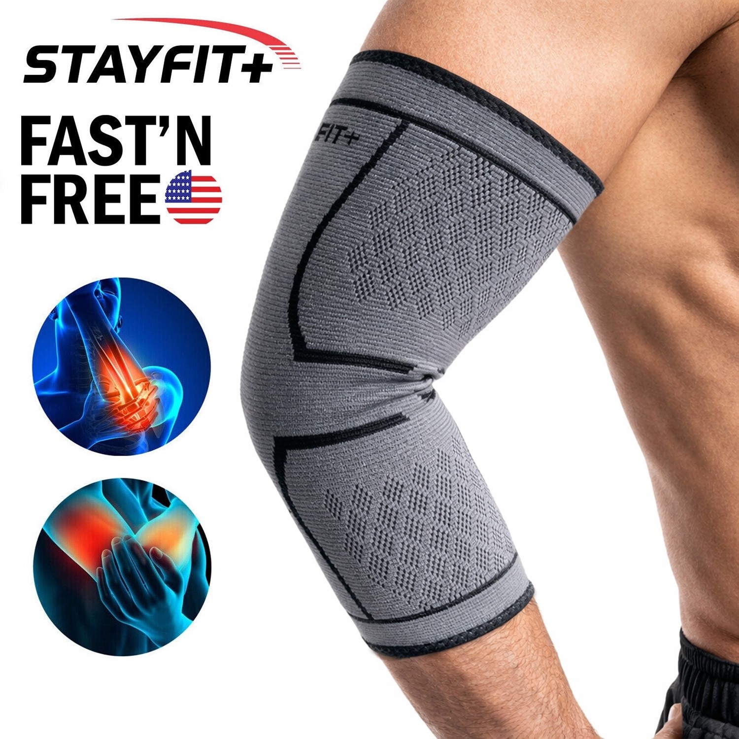 Tennis Elbow Compression Sleeve Brace Weight Lifting Support Pain Relief Unisex