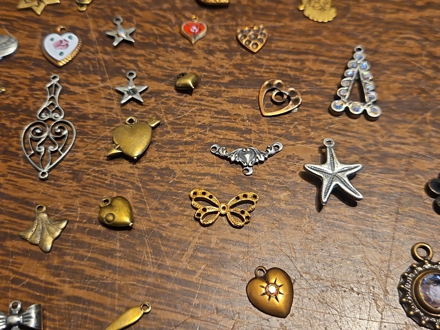 Lot Of 50 Mixed Parts Pcs France Vintage 60s Brass Stampings Findings Jewelry 22