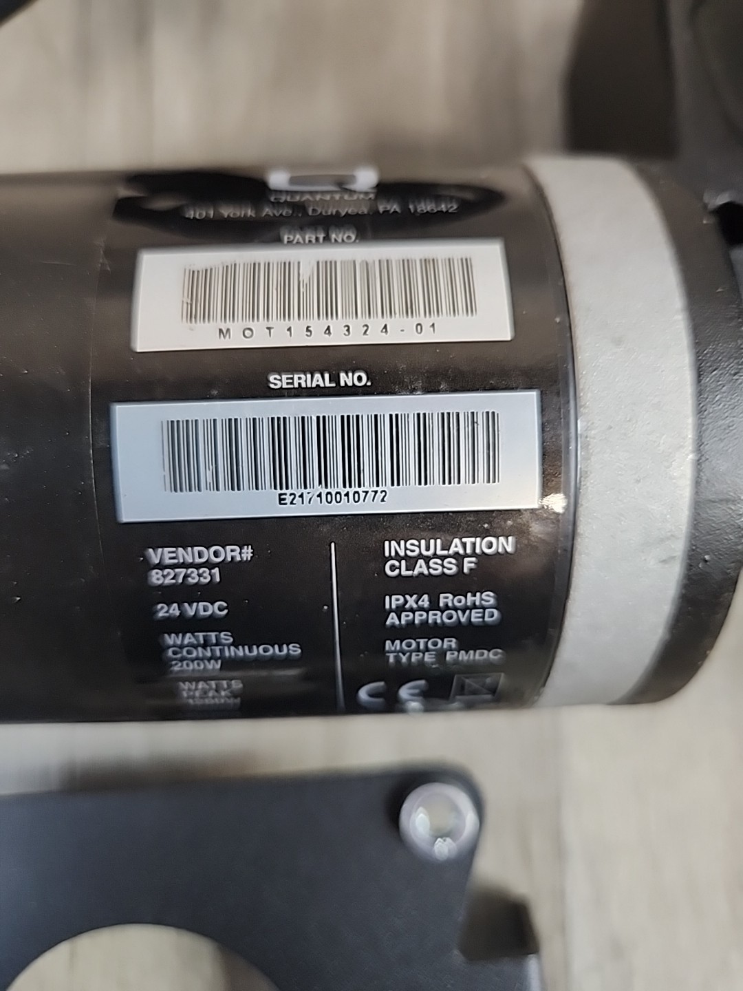 Quantum Edge 3 / 2.0 Power Wheelchair Motors PAIR MOT154323-01 & MOT154324-01