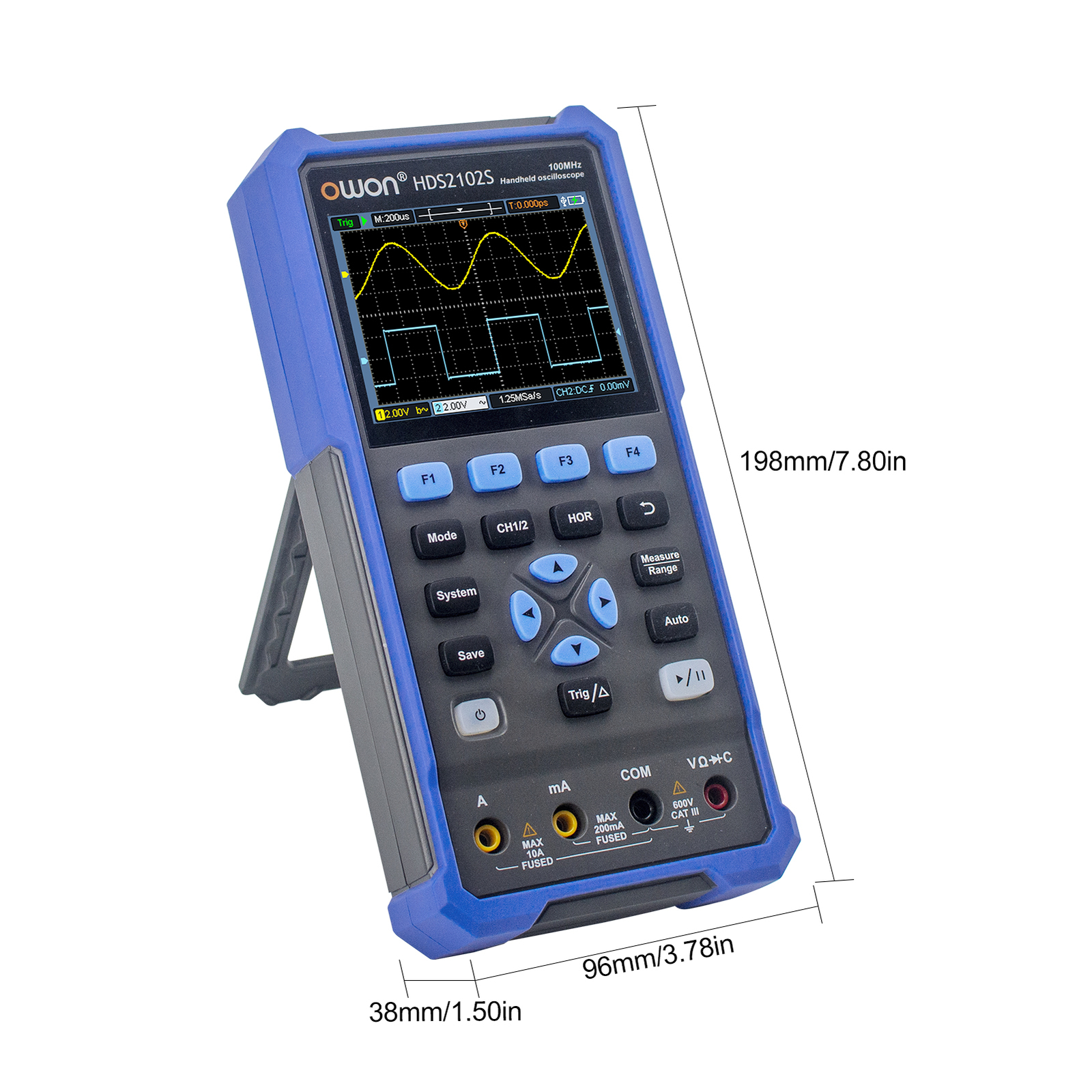 Owon HDS2102/2202 Series Digital Oscilloscope 100MHz/200MHz 2 Channels True RMS