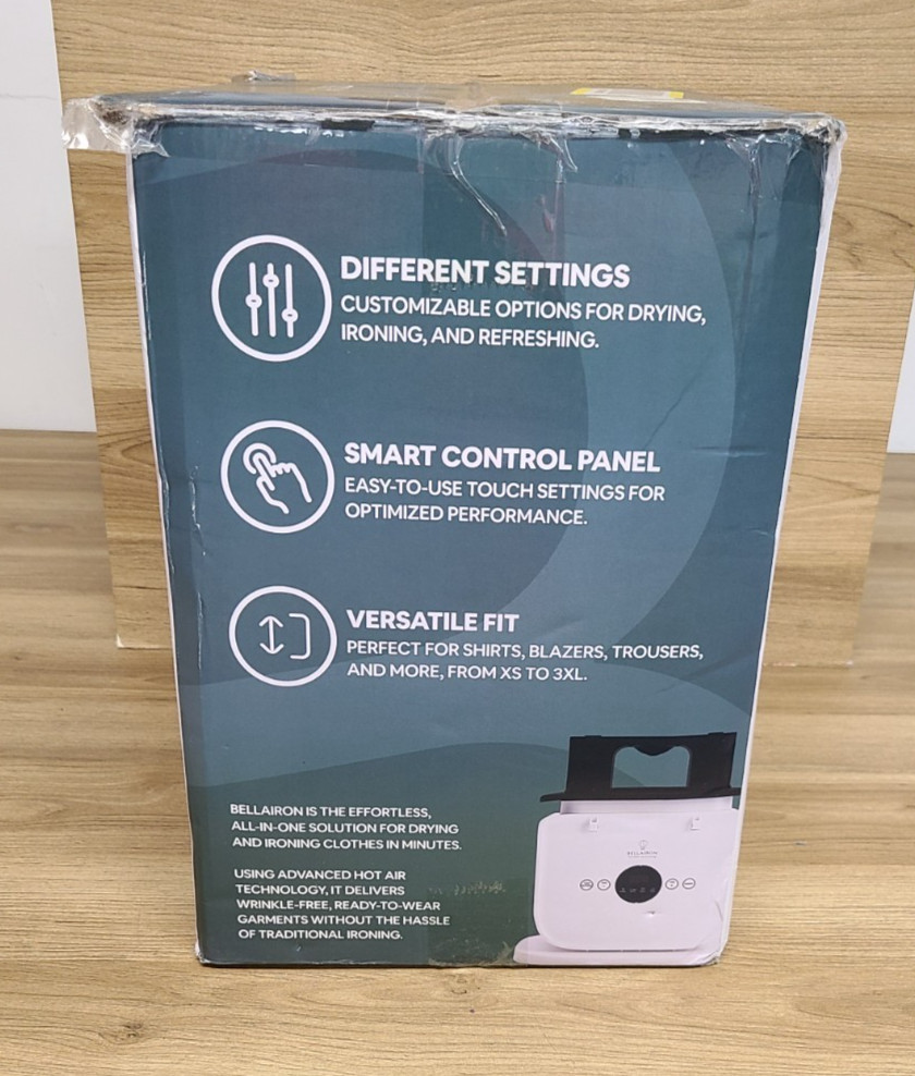New Bellairon Automatic Hot Air Garment Dryer Iron Hands Free with Accessories