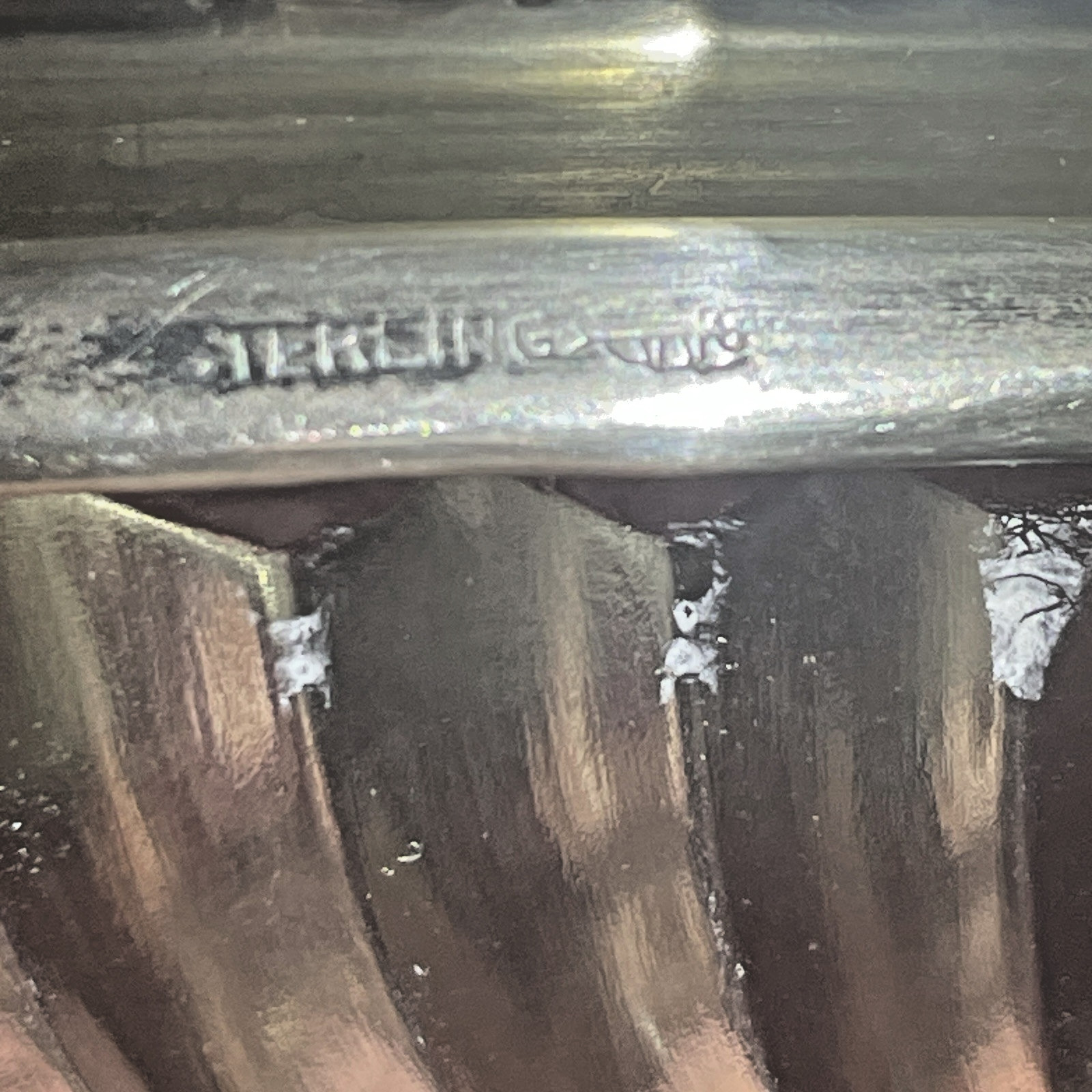 Vintage Webster Sterling Silver Glass W/Leaf Pattern Bowl 6"