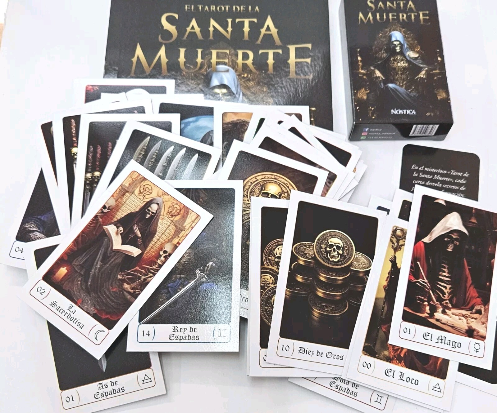 TAROT SANTA MUERTE ORIGINAL 78 CARTAS Y LIBRO INCLUIDO ON SALE NEW SPANISH