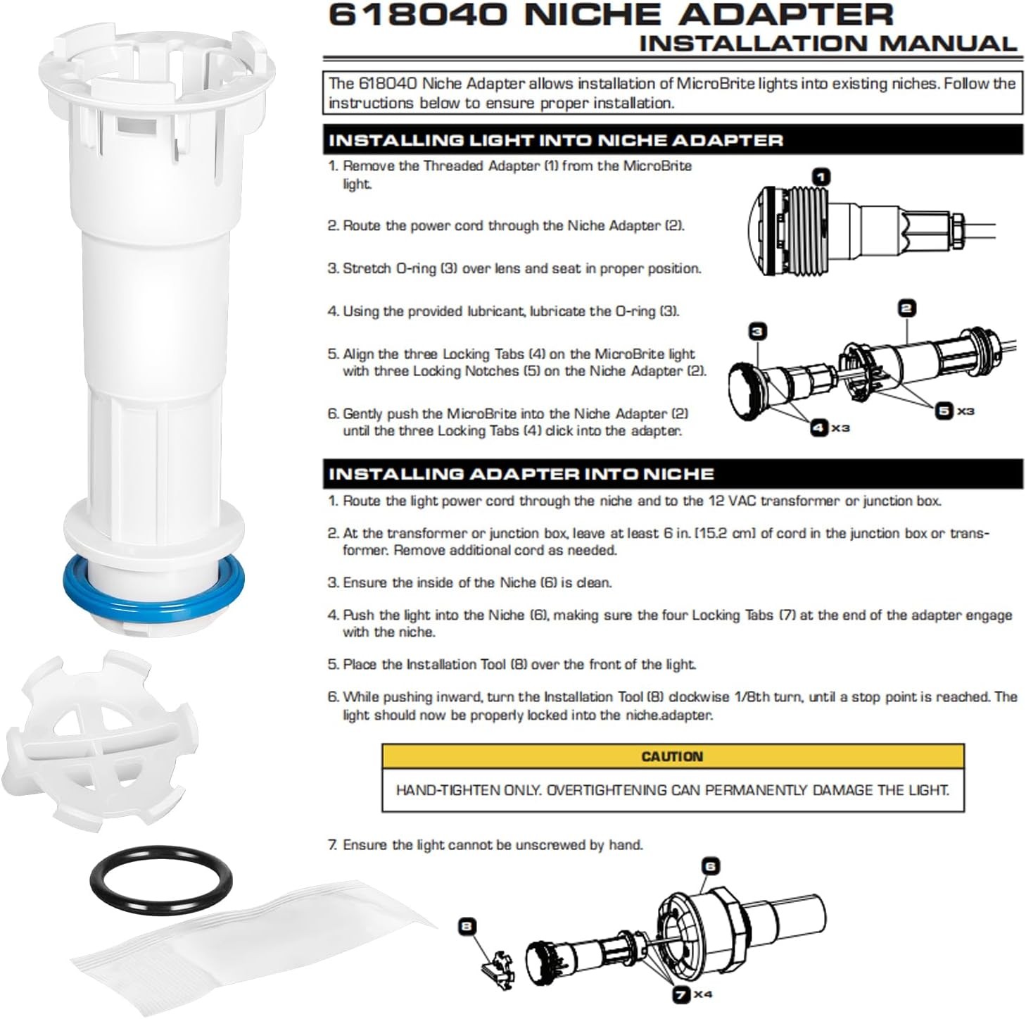 Replacement for Pentair MicroBrite to GloBrite LED Pool Lights Adapter 618040