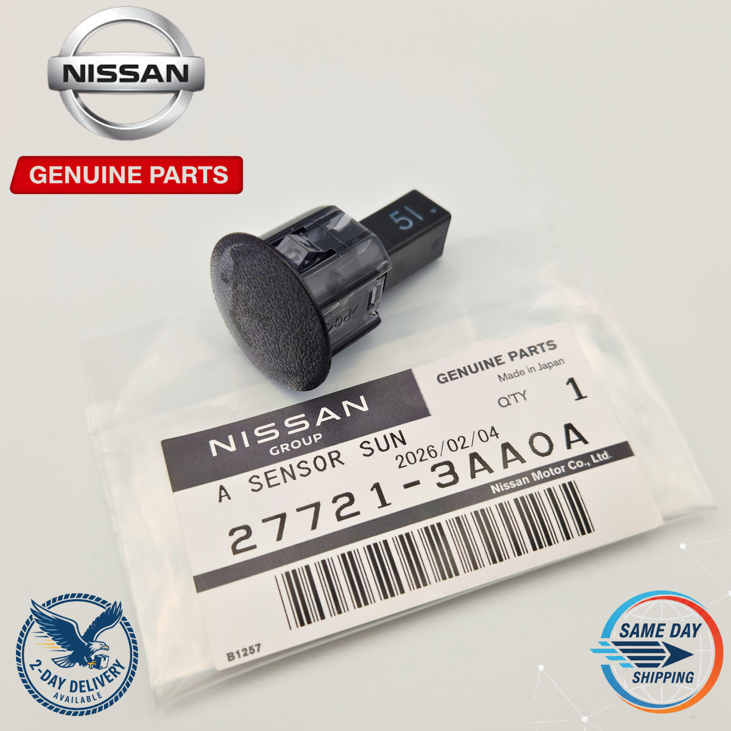 NEW GENUINE OEM NISSAN 27721-3AA0A SUN LOAD LIGHT SENSOR HIGHLY MARELLI JAPAN