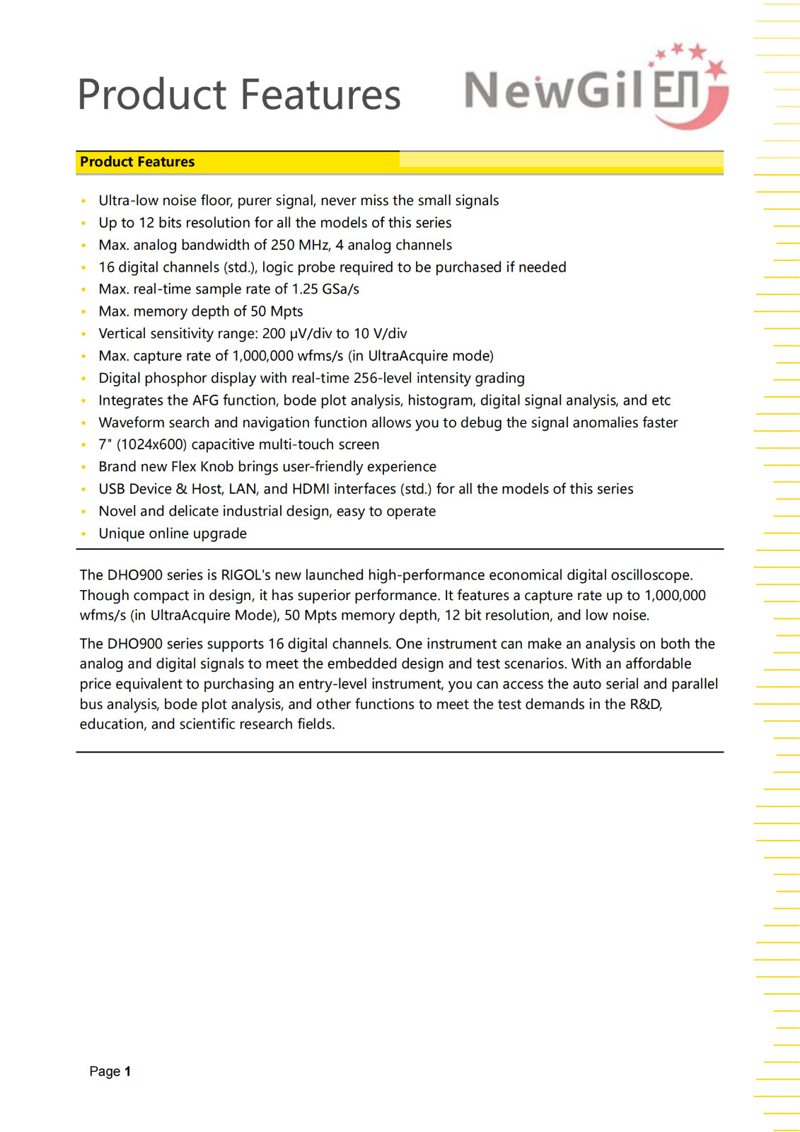 RIGOL Digital Oscilloscope DHO900 Series DHO914 DHO914S DHO924 DHO924S