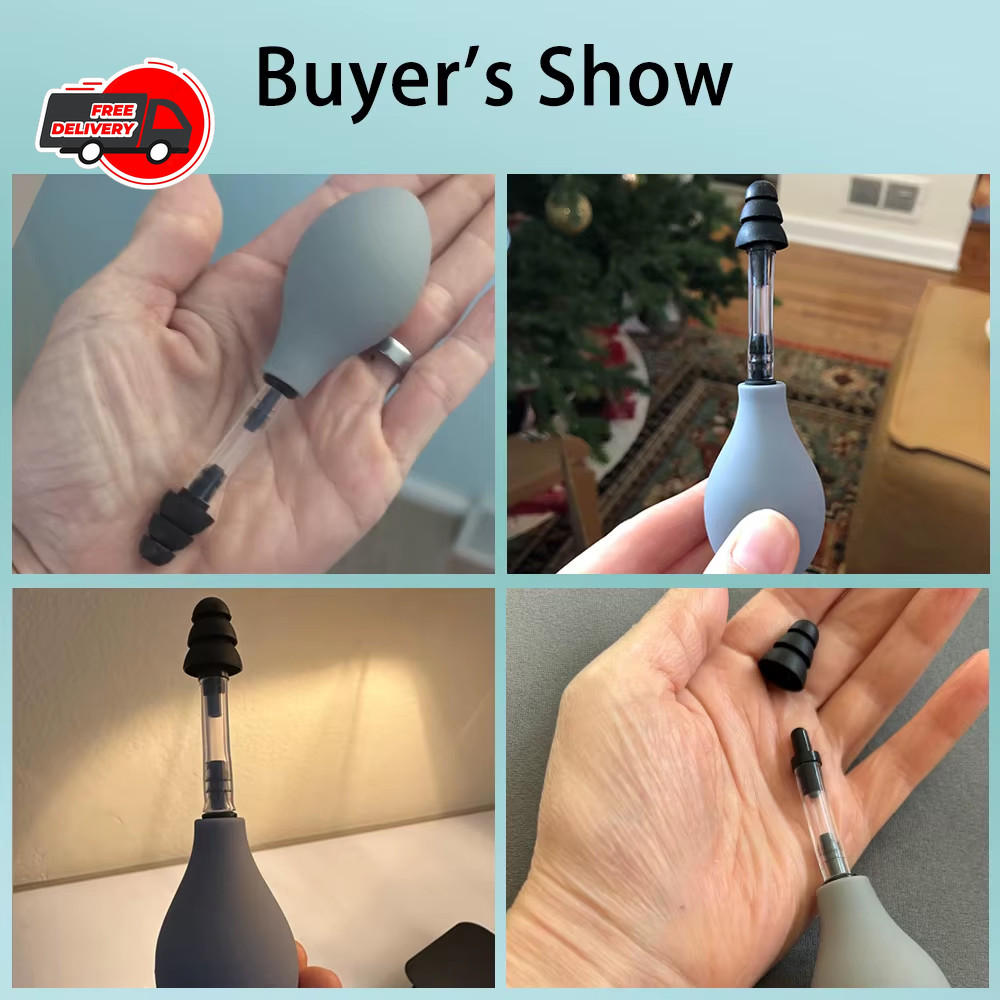 Portable Ear Pressure Suction Device Inner Ear Relief Tool with Earplugs Headach