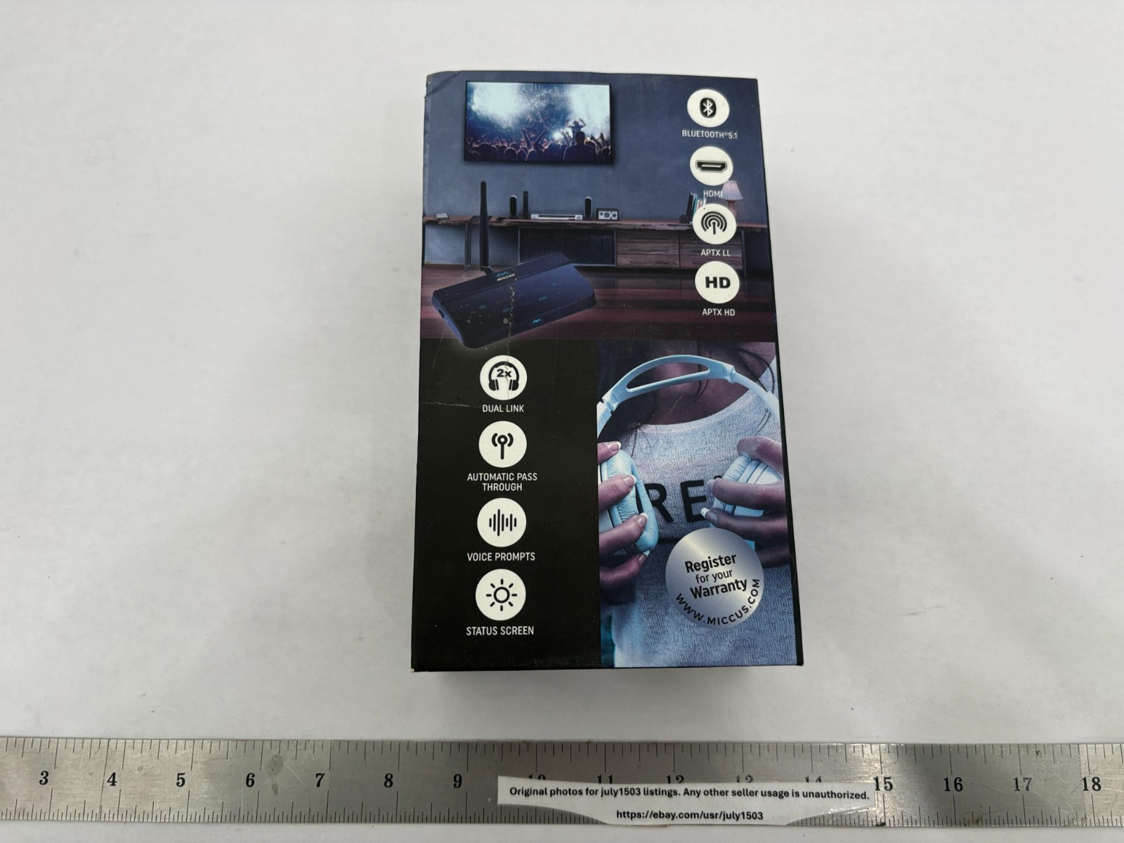 (1) Miccus Home RTX Pro Long Range Wireless Audio Bluetooth APTX - MHRTX-PRO