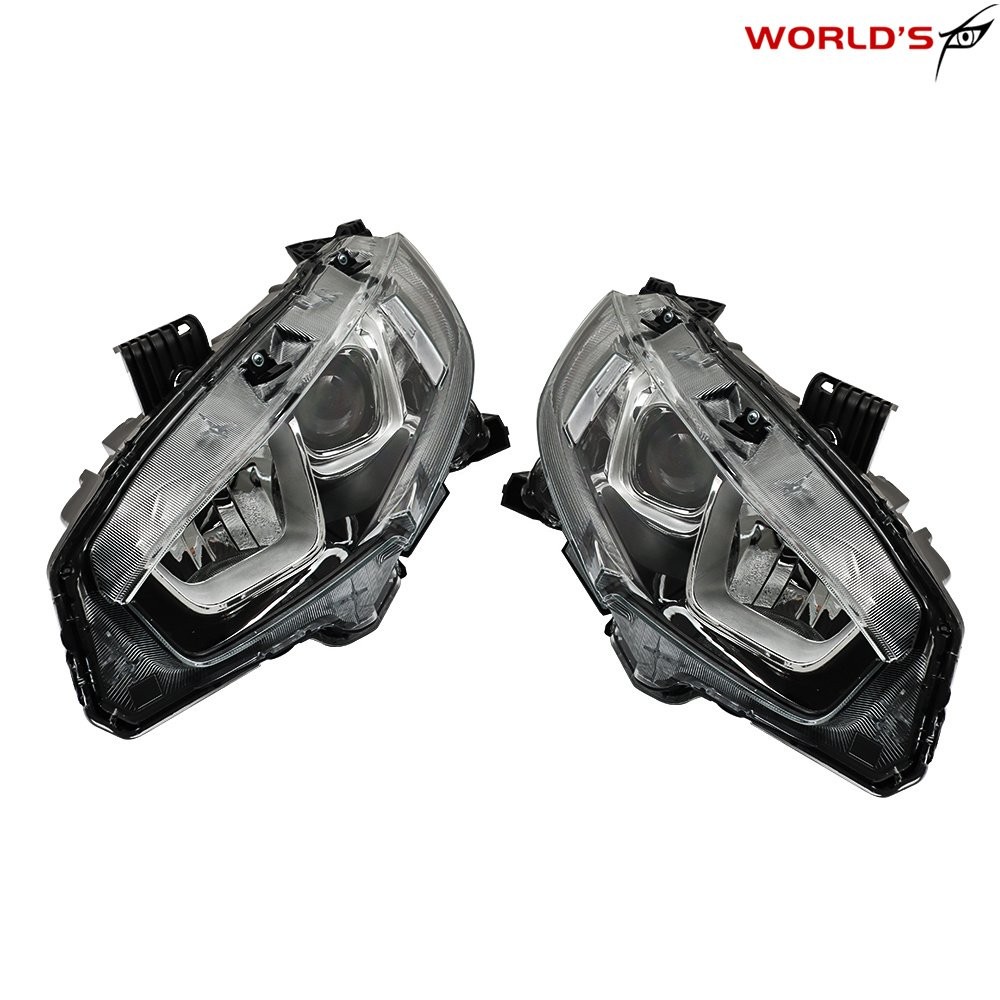 Pair For Honda Civic 2016-2020 Halogen W/LED DRL Headlights Assy Chrome Housing