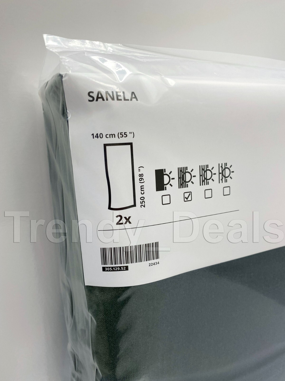 Ikea SANELA Velvet Curtains Room Darkening 2 Panels 1 pair Gray-Green 55" x 98"