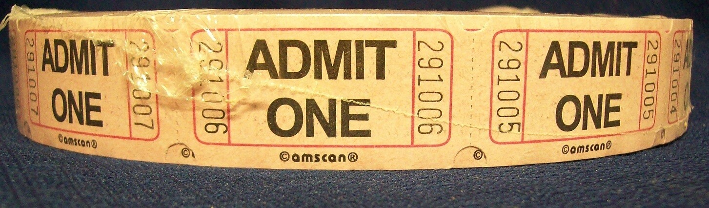 AMSCAN INC ADMIT ONE 2000 COUNT ROLL EVENT PARTY RAFFLE FAIR TICKETS