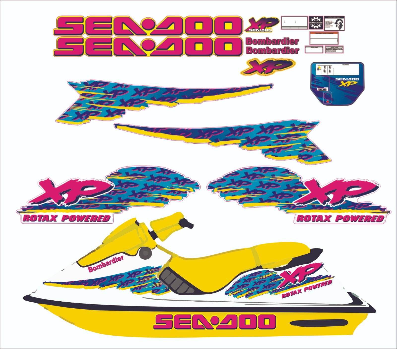 SEADOO XP 1995 Graphics / Decal / Sticker Kit