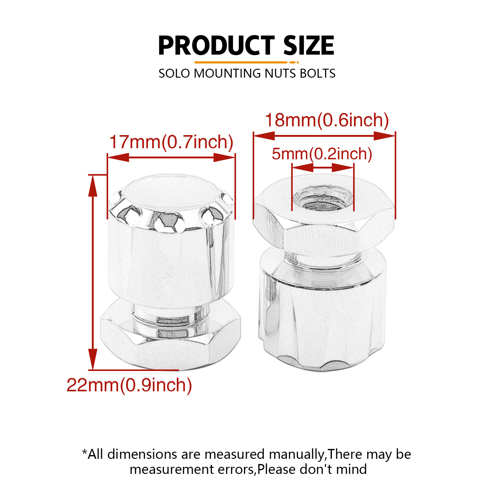 Chrome 2xSolo Mounting Nuts Seat Bolts For Harley Road King Street Glide Softail