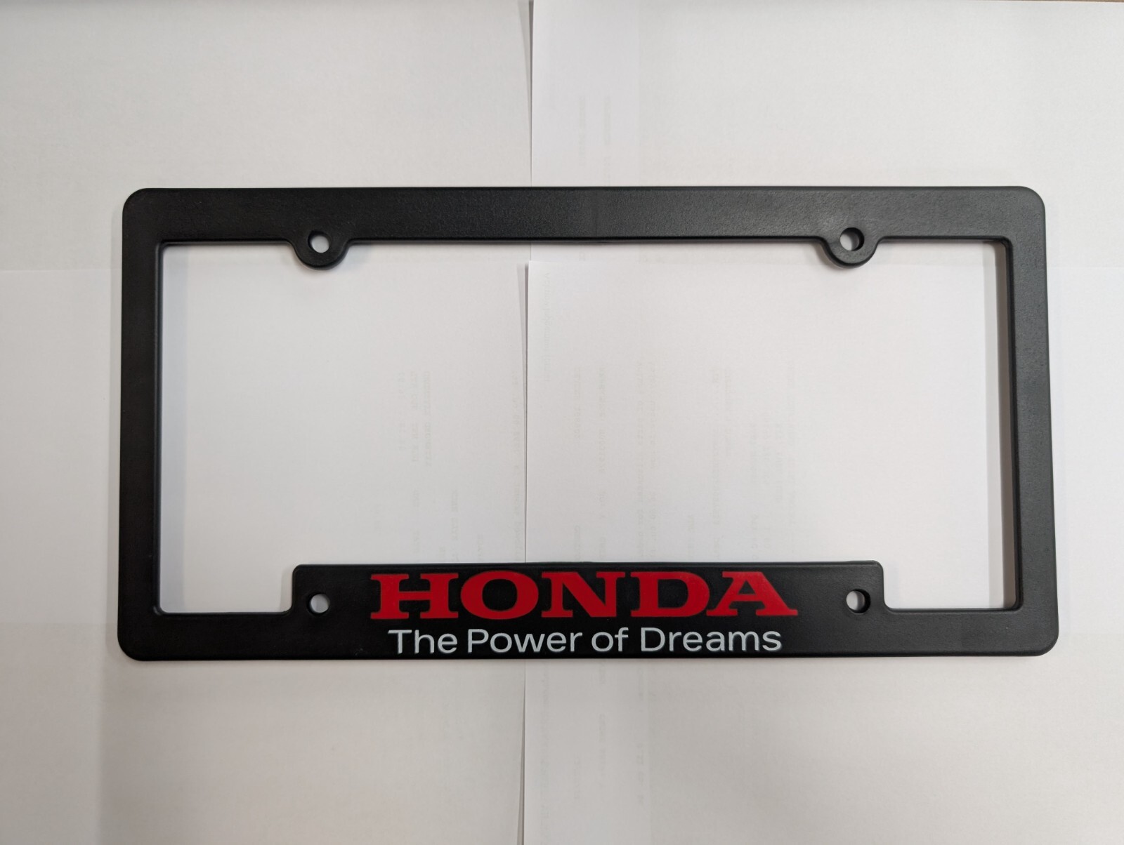 Honda Collection Authorized "The Power of Dreams" Brand New License Frame Plate