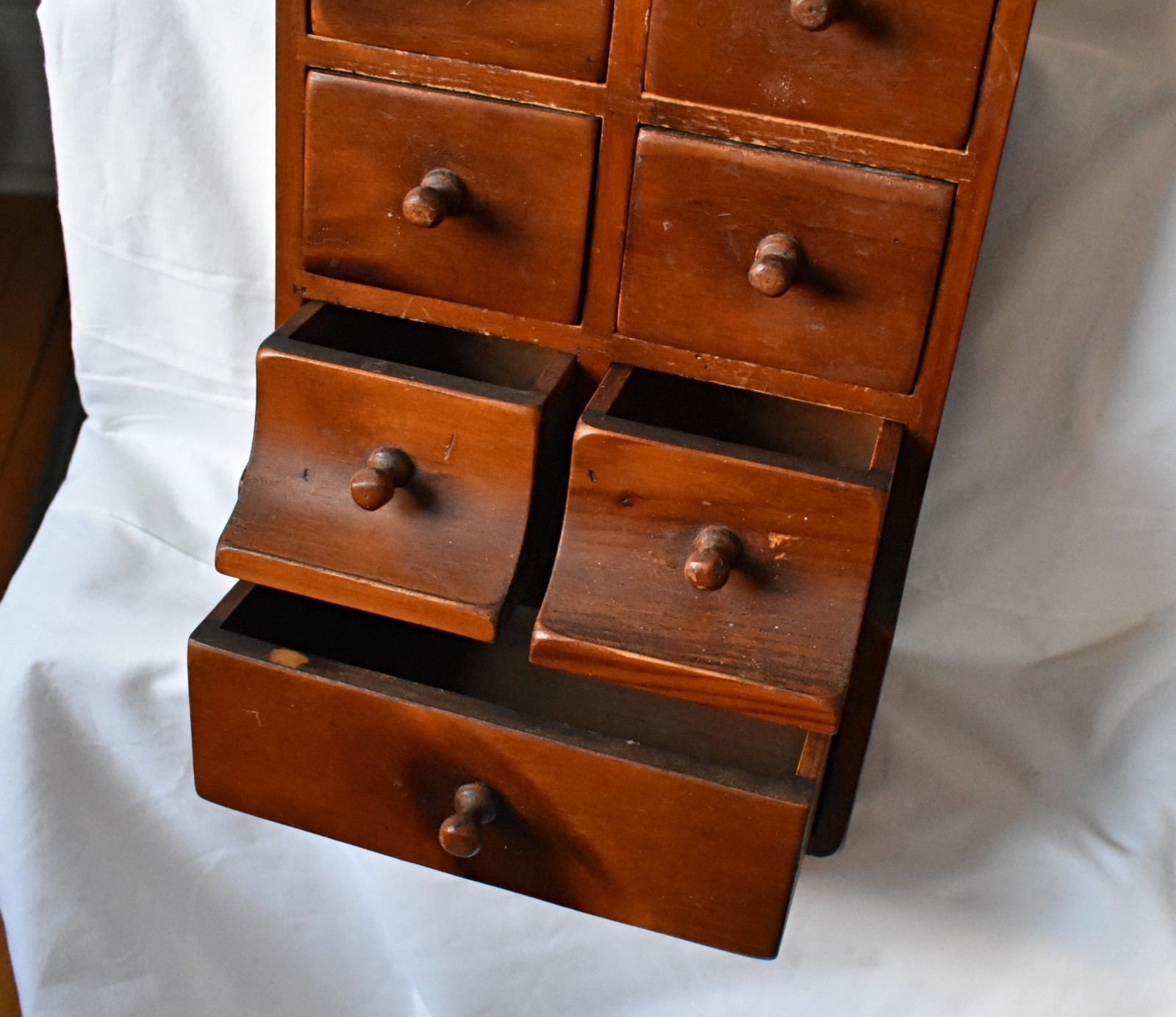 primitive wall hanging Spice Cabinet wood knobs apothecary pharmacy VERY NICE!