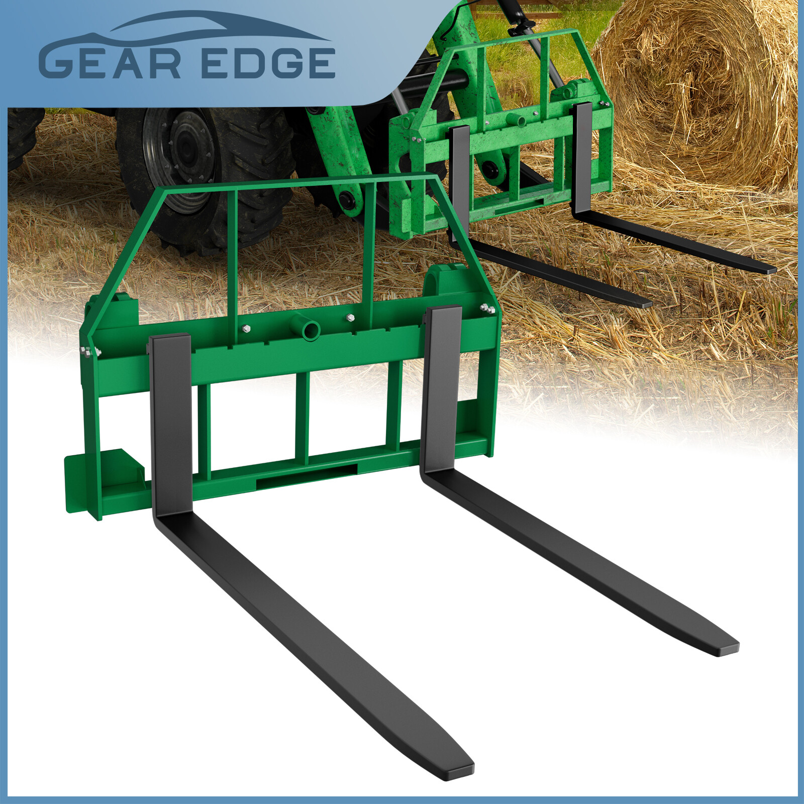 4000lbs Skid Steer Pallet Fork Attachment 46" Frame W/48" Blades Fits JD Loaders