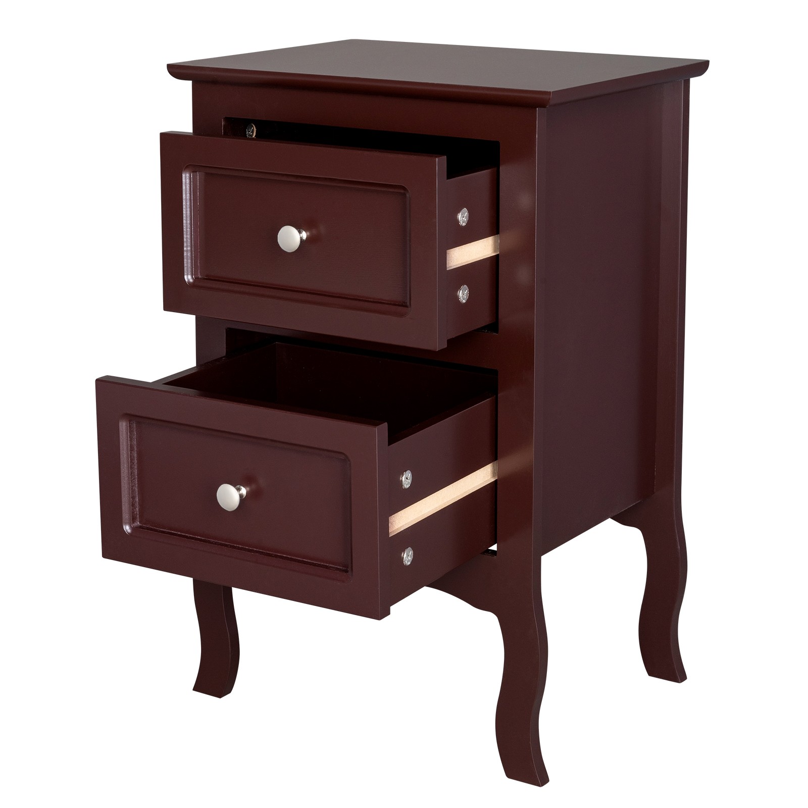 Lot 2 Nightstands Wood Bedside Table End Table w/2 Drawers Bedroom Furniture