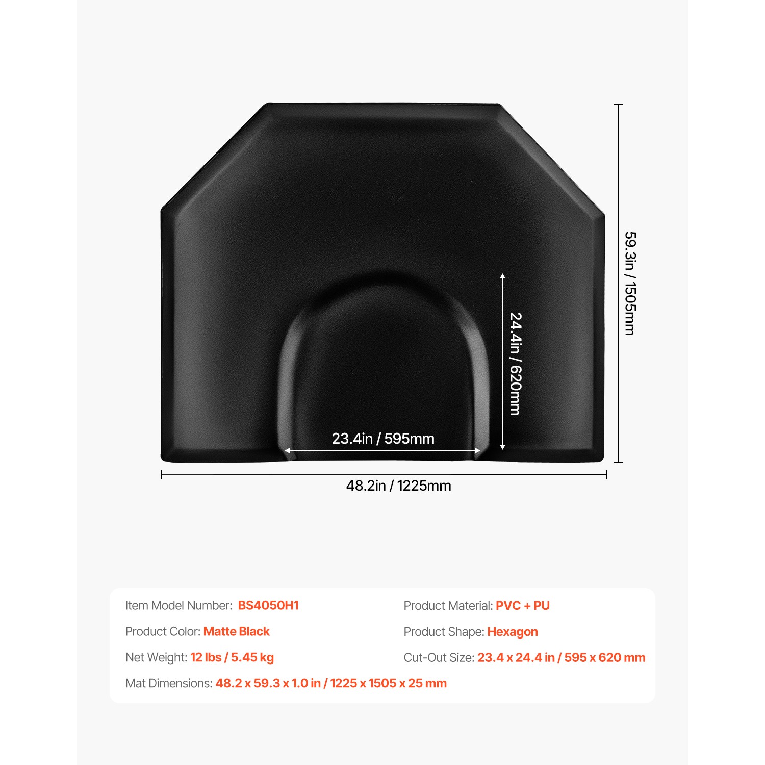 Salon Mat for Hair Stylist 4 x 5 FT Hexagon Salon Chair Mat 1-inch Thick