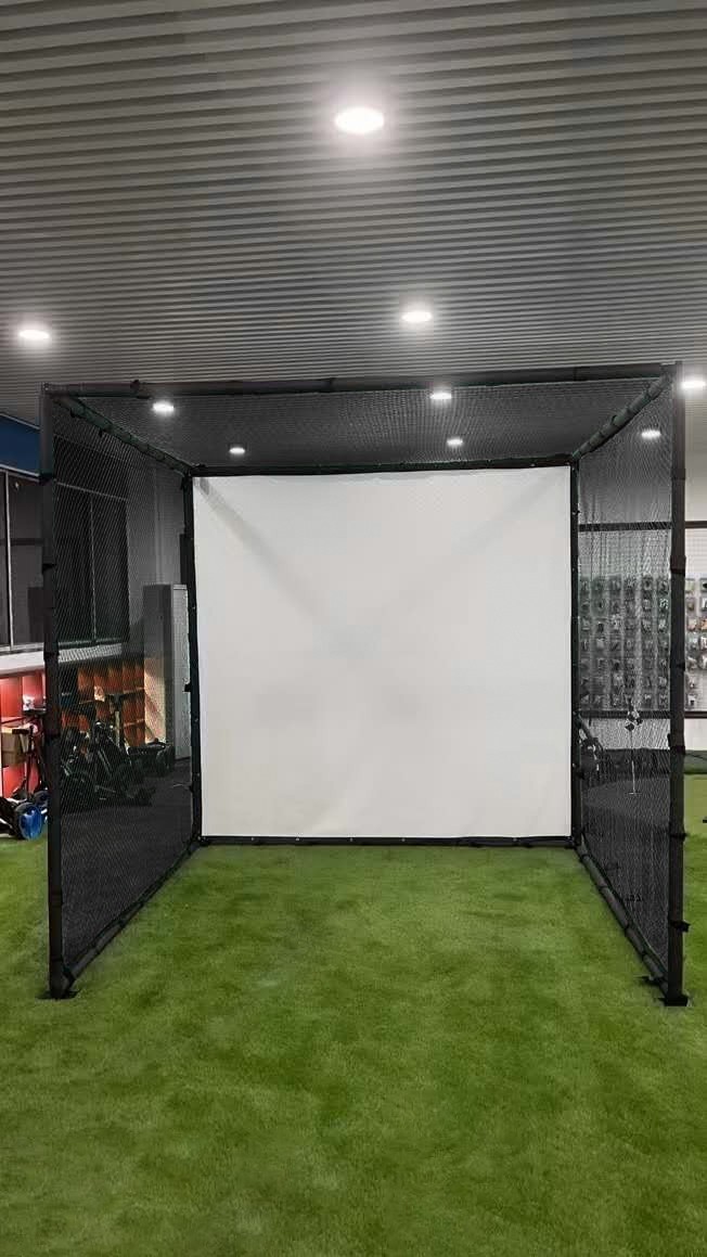 YUNIC Golf Driving Cage with Metal Frame and Simulator Impact Screen