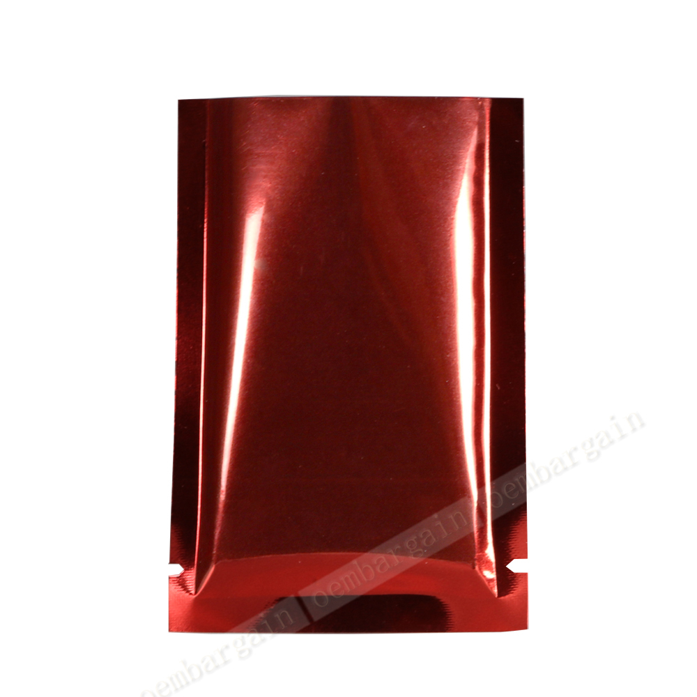 100 Black Red Blue Rose Pink Kraft Glossy Foil Open Top Pouch w/ Tear Notch M42