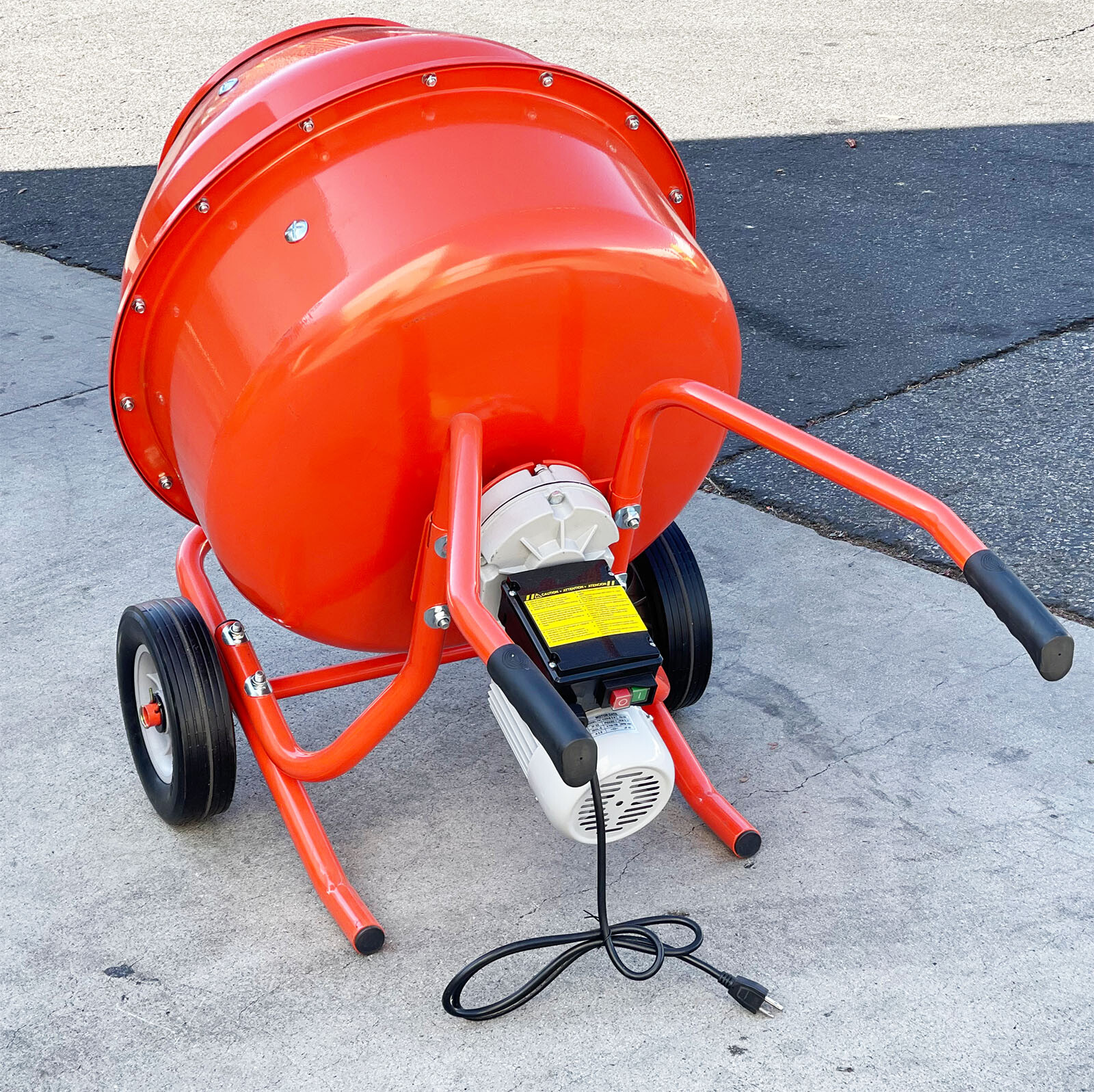 Portable 1/2HP 5 Cu. Ft. Horizontal Low Wheel Barrow Cement Mixer Mortar Stucco