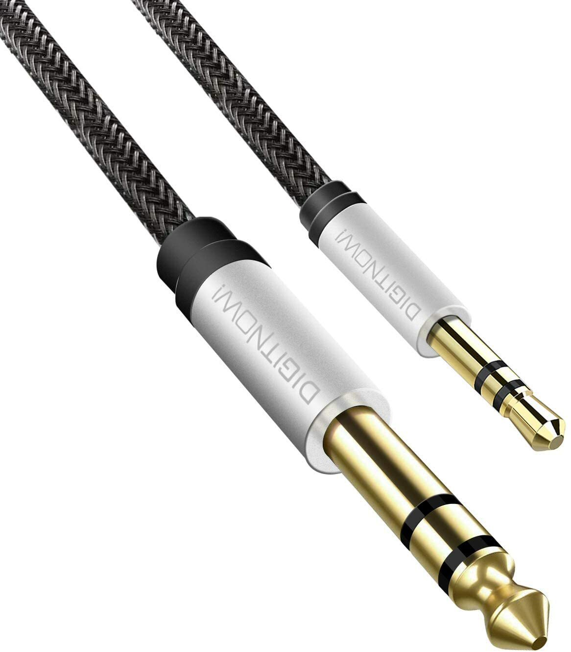 6.35mm 1/4" to 3.5mm 1/8" Male TRS Stereo Audio Cable with Alloy Housing